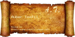 Auber Teofil névjegykártya